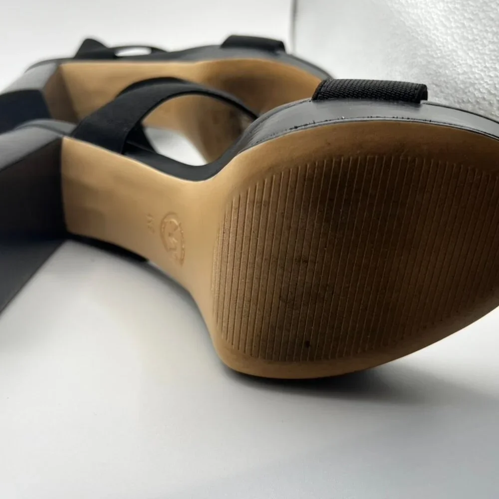 Michael Kors Black Sandals with Gold Zipper - Picture 12 of 12